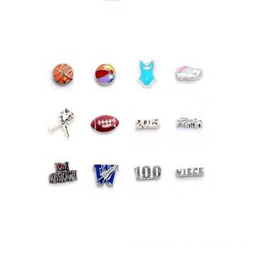 Meaningful hot sale sport floating charms, mini number letter floating charms